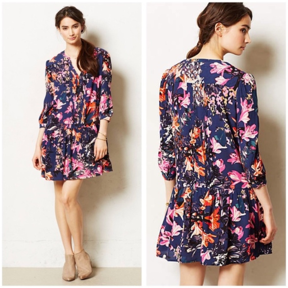 Anthropologie Maeve floral tunic dress